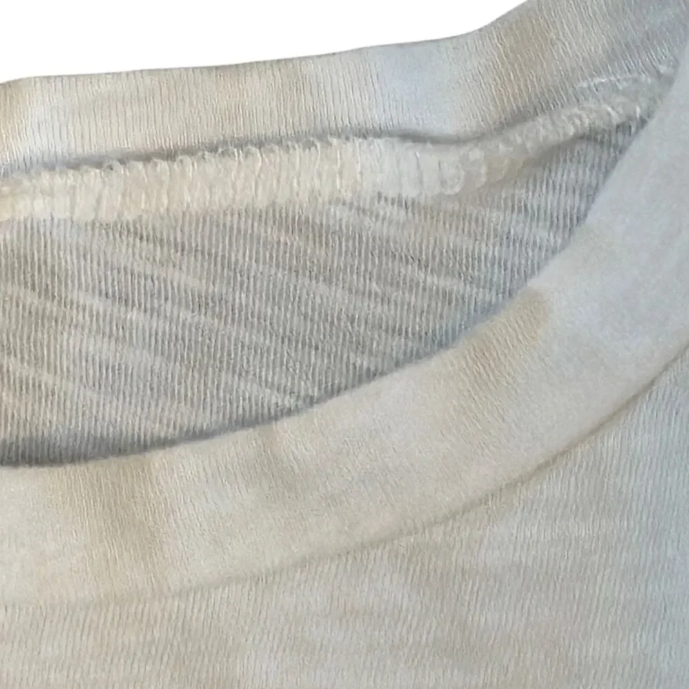 Wasabi + Mint White 100% Cotton Puff Sleeve Pull Over T-shirt M